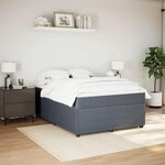 vidaXL Sommier à lattes de lit et matelas Gris foncé 140x190cm Velours