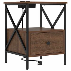 vidaXL Cabinet de chevet avec tiroir Chêne marron 41.5 x 40.5 x 55 cm