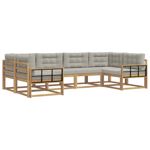 vidaXL Ensemble de canapés d'extérieur 6 Pièces Blanc et gris clair