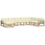 vidaXL Ensemble de canapés d'extérieur 8 pc Blanc et crème