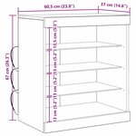 Buffet vidaXL avec lumières LED Bois ancien 60 5x37x67 cm
