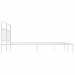 vidaXL Cadre de lit métal sans matelas et tête de lit blanc 180x200 cm