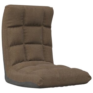 vidaXL Chaise pliable de sol Marron Tissu