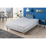 Ensemble matelas ferme + sommier 140 x 190 x 19 cm - Ressorts - 3 zones