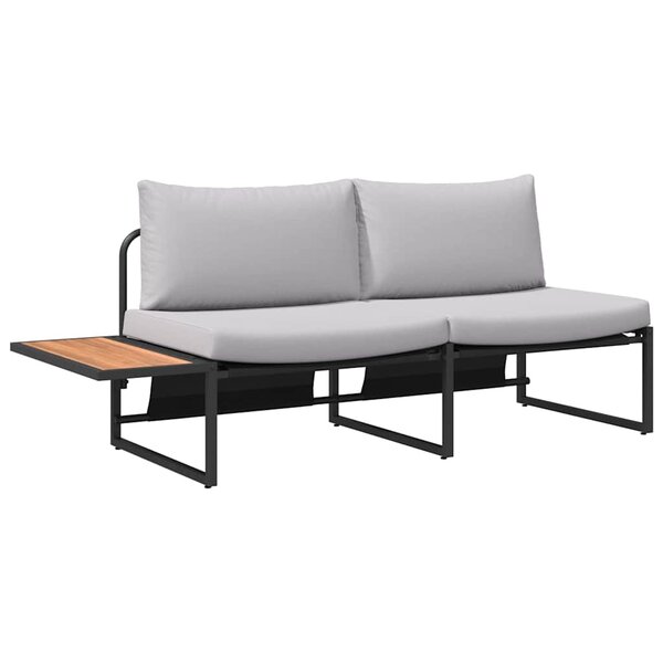 vidaXL Canapé de jardin 2 places avec coussins gris clair