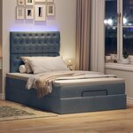 vidaXL Cadre de lit ottoman et matelas gris foncé 120x200 cm velours