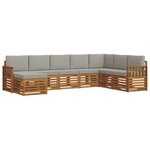 vidaXL Ensemble de canapés d'extérieur 8 pc Gris Naturel et Clair
