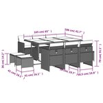 vidaXL Ensemble à manger de jardin et coussins 11 Pièces beige poly rotin