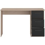 Bureau droit 3 tiroirs - chêne Brooklyn - 121 4 x 55 x 74.5 cm