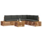 vidaXL 7 pc Ensemble de canapés d'extérieur Naturel et Anthracite