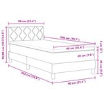Lit Box Spring vidaXL avec Matelas & Lumière LED Gris clair 90x200 cm Velours