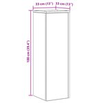 vidaXL Support de Plante Chêne noir 33 x 33 x 100 cm Bois d'ingénierie