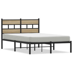 vidaXL Cadre de lit en métal sans matelas chêne sonoma 120x190 cm
