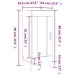 vidaXL Buffet Chêne fumé 34 5x34x90 cm Bois d'ingénierie