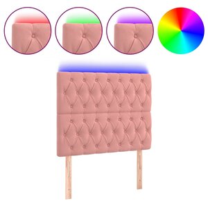 vidaXL Tête de lit à LED Rose 100x7x118/128 cm Velours