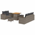 vidaXL Ensemble de canapé de jardin 8 Pièces Gris polyrotin