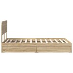 vidaXL Lit de Rangement Chêne Sonoma 135 x 190 cm Bois d'ingénierie