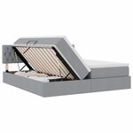 vidaXL Lit de rangement LED avec matelas Gris clair 180 x 200 cm Tissu