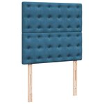 vidaXL Sommier à lattes de lit avec matelas bleu 90x190 cm velours
