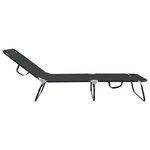 vidaXL Chaise longue pliante Noir 188 x 57 x 86 5 cm Polyester