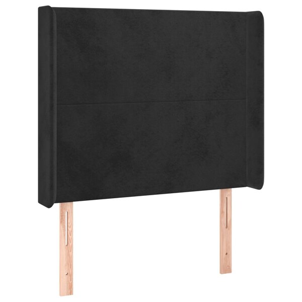 vidaXL Tête de lit avec oreilles Noir 93x16x118/128 cm Velours
