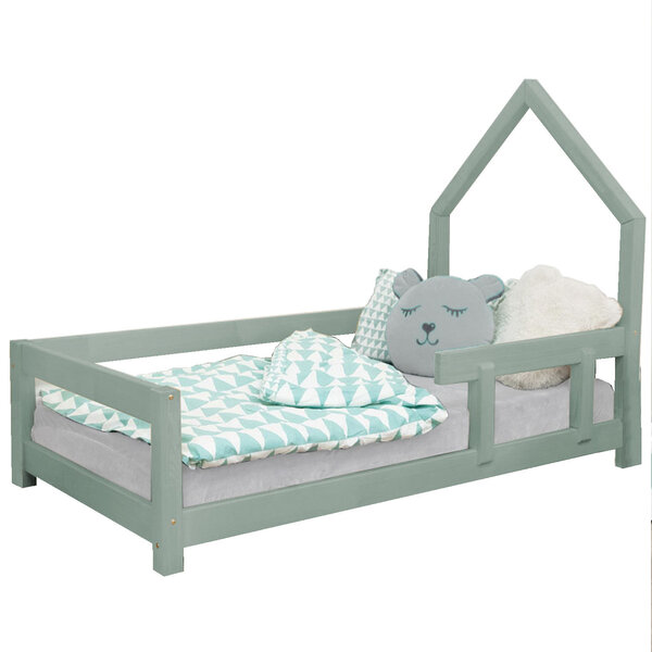 Lit cabane enfant POPPI 80 x 180 vert sauge 1