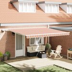 vidaXL Store rétractable manuel avec rayures multicolores et LED 450x350 cm