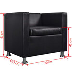 vidaXL Jeu de canapé à 2 places et à 3 places et fauteuil Noir