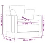 vidaXL Fauteuil Bleu 60 cm Velours