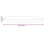 vidaXL Dessus de table rond Ø60x3 cm bois de pin massif