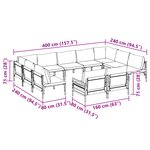 vidaXL Ensemble de canapé de jardin 11 Pièces Anthracite Acier