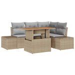 vidaXL Ensemble de canapé de jardin 5 Pièces Beige  Gris 100 x 55 x 73 cm