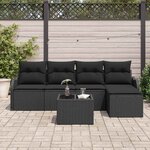 vidaXL Ensemble de canapé de jardin 6 Pièces Beige Poly rotin