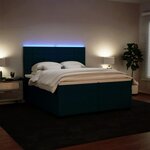 vidaXL Sommier à lattes de lit et matelas Bleu 200x200 cm velours