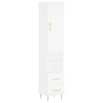 vidaXL Buffet haut Blanc 34 5x34x180 cm Bois d'ingénierie