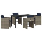 vidaXL Ensemble de salle à manger pour jardin 5 Pièces Gris Poly rotin