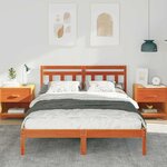 vidaXL Cadre de lit Marron Bois massif en pin