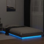 vidaXL Cadre de lit et lumières LED sans matelas sonoma gris 75x190 cm