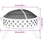 vidaXL Foyer avec tisonnier 58 cm XXL acier