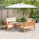 vidaXL Ensemble de canapé de jardin 5 pièces avec coussins en bois d'acacia robuste.