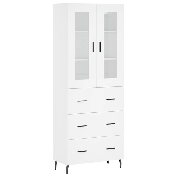 vidaXL Buffet haut Blanc 69 5x34x180 cm Bois d'ingénierie