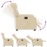 vidaXL Fauteuil inclinable Crème Tissu