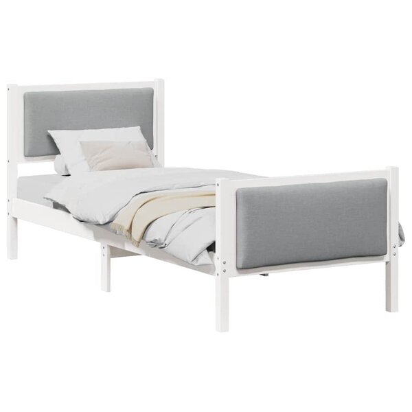 vidaXL Cadre de lit avec tête de lit Gris clair 80 x 200 cm tissu