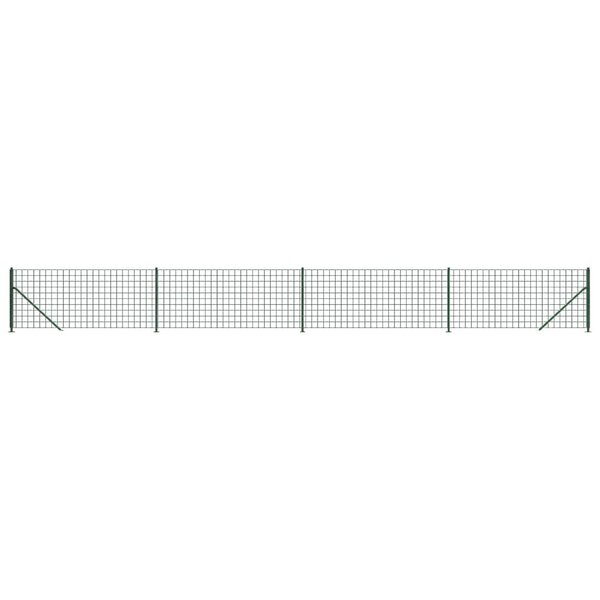 vidaXL Clôture en treillis métallique avec bride vert 1 1x10 m