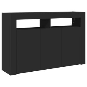 vidaXL Buffet Noir 116 x 30 x 75 cm Bois d'ingénierie
