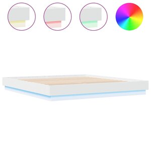 vidaXL Cadre de lit avec lumières LED blanc 180x200 cm
