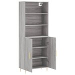 vidaXL Buffet haut Sonoma gris 69 5x34x180 cm Bois d'ingénierie