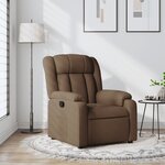 vidaXL Fauteuil inclinable Marron Tissu