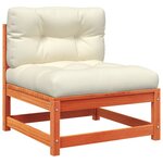 vidaXL Salon de jardin 5 Pièces avec coussins cire marron bois pin massif