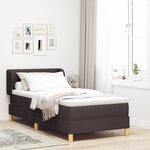 Lit Box Spring vidaXL avec Matelas Marron Foncé 80x200 cm en Tissu